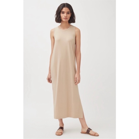Cuyana Dresses & Skirts - CUYANA DRAPE BACK DRESS in Dune